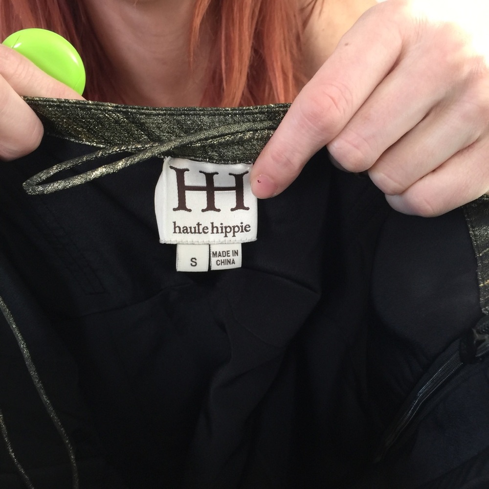 Haute Hippie Gold Strapless Foil Knot Twist Dress - Picture 5 of 8